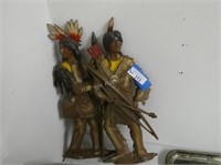 2 cast Native American figures