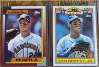 (2) 1989 Topps Ken Griffey Jr Rookie Cards