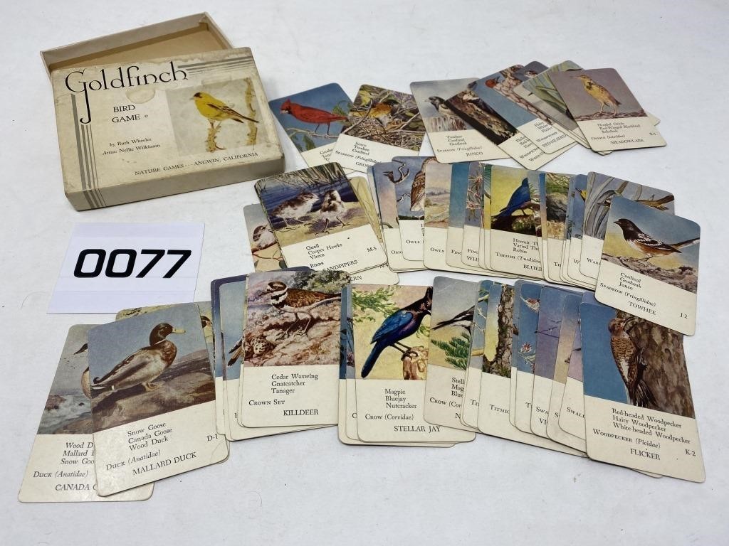 Vintage bird card game