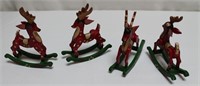 Set of 4 Wooden Reindeer