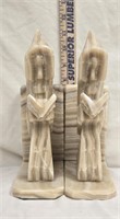 Marble Monk Bookends