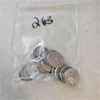 20 Silver Roosevelt Dimes