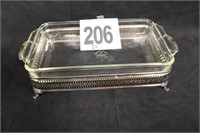 Casserole Dish with Silver Plate Stand