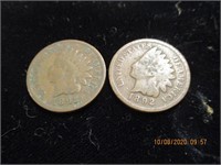 2 Indian Head Pennies-1892
