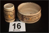 Bates Signed Hand Crafted Pottery Bowl & Cup