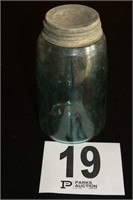 Blue Glass Mason Quart Jar
