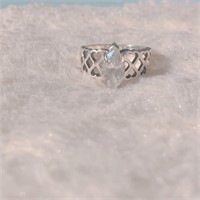 Sterling Silver/Marquis Cut CZ Stone