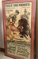 Framed Bull Fight Poster - Plaza De Toros
