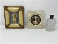 2 Miniature Paintings, 1 on Porcelain the Other