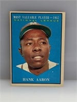 1961 Topps #484 Hank Aaron MVP Braves HOF