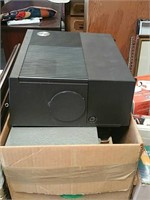 Box of slide projector and slides