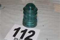 Blue Glass Insulator by Hemingray, No. 12, 3.5"