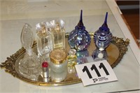 Assorted Perfume Bottles with Mirror Tray - 18"