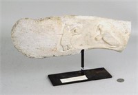 Signed Inuit Carved Fossilized Whalebone Sculpture