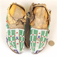 Pair Child's Sioux Beaded Moccasins