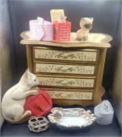 Jewelry Box With Contents And Other Vintage