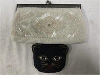 Beaded Floral White Clutch Bag (1 side is missing