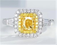 1.15ct Natural Yellow Diamond 18Kt Gold Ring