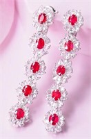 4.3ct Myanmar Ruby 18Kt Gold Earrings