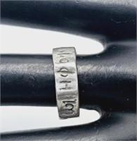 Sterling Silver Interesting Unknown Script Ring