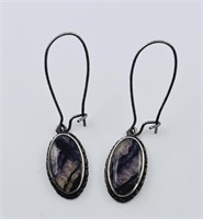 Sterling Silver Oval Labradorite Earrings