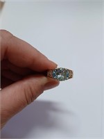 Aquamarine Color Marked 925 Ring- 6.3g