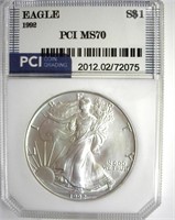 1992 Silver Eagle MS70 LISTS $1350