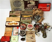 Vintage Fishing Lot - Lures, Lines, Weights, Lead