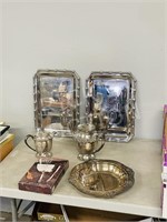 flat- assorted silverplate items