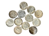 12 $6 Face 1964 Kennedy Silver Half Dollars