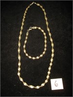 Sterling Necklace and Bracelet Set…Marked “CPT It