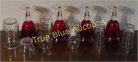 (4) Red Wine Glasses, (2) Mason Jars, (4) Drinking