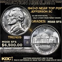 ***Auction Highlight*** 1943-d Jefferson Nickel Ne