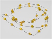 Necklace with Yellow Beads 56" Long