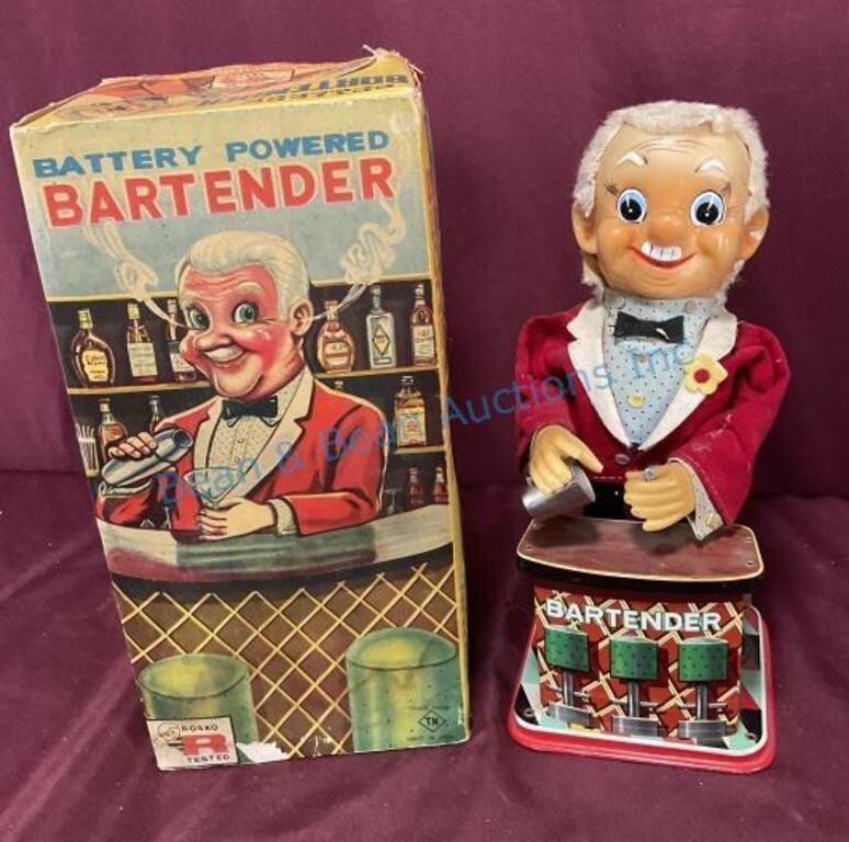 Battery operated tin bartender