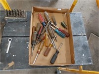 Assortment. Screw drivers, nut drivers, wrenches,