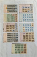 Lot Of 9 Food Stamps WW2