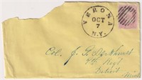 US Stamps #64 tied on faulty cover, scarce CV $725