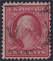 US Stamps #358 Used blue paper 2 cent, CV $100