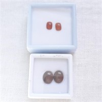 2 Pairs Loose Gemstones in Boxes
