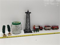 lot of train items- model trains, accessories, etc