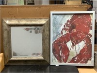Framed mirror and framed print