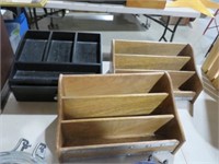 3 WOOD DESK ORGANIZERS