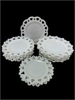 Large Lot of Milk Glass Plates
