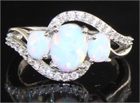 Elegant White Opal Designer Ring