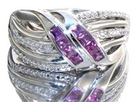 Quality Pink Sapphire & Diamond Designer Ring