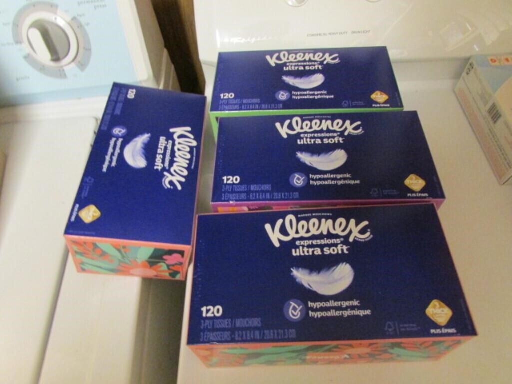 4 boxes of kleenex