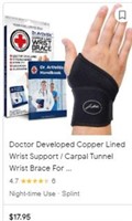 Dr. Arthritis Copper Lined Wrist Brace