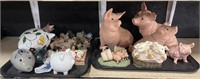 Royal Crown Ceramic Pig Coin Banks, Blue