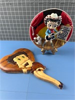 BETTY BOOP COLLECTOR PLATE & CARVED WOOD